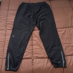 Black Jogger Pants with Zipper Details